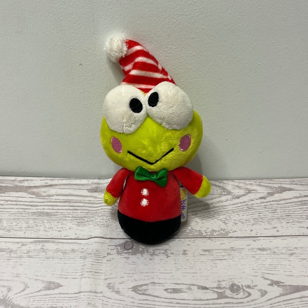 Sanrio Keroppi Hallmark Itty Bittys Christmas Holiday Plush Frog Red Sweater 5in